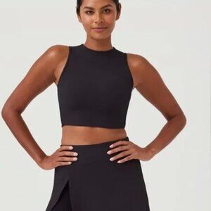 NWT Spanx Contour Ribbed Mock Neck Crop Top Sleeveless XS $58